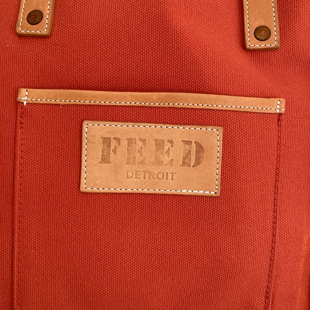 The Feed x Shinola limited edition tote bag in Sunset Orange - Picture 4 of 6